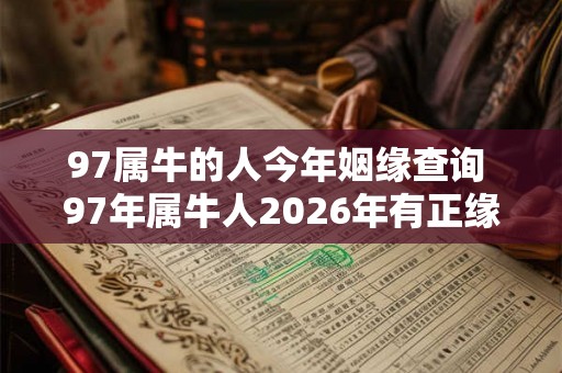 97属牛的人今年姻缘查询 97年属牛人2026年有正缘吗 97属牛的人今年姻缘查询 97年属牛人2026年有正缘吗