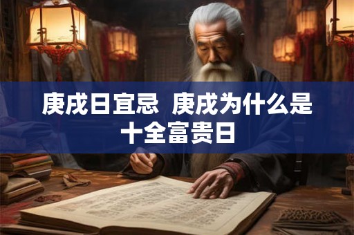 庚戌日宜忌  庚戌为什么是十全富贵日