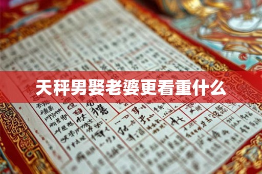 天秤男娶老婆更看重什么