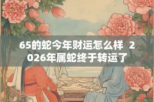 65的蛇今年财运怎么样  2026年属蛇终于转运了
