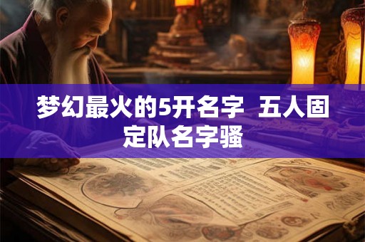 梦幻最火的5开名字  五人固定队名字骚