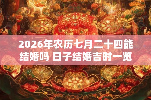 2026年农历七月二十四能结婚吗 日子结婚吉时一览