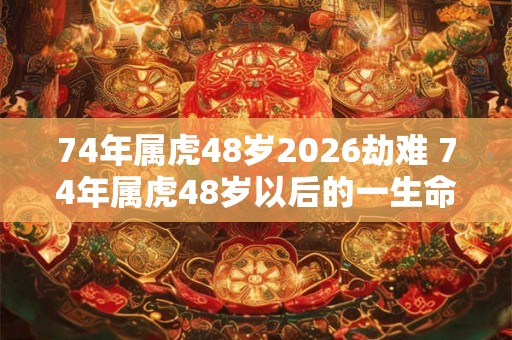 74年属虎48岁2026劫难 74年属虎48岁以后的一生命运