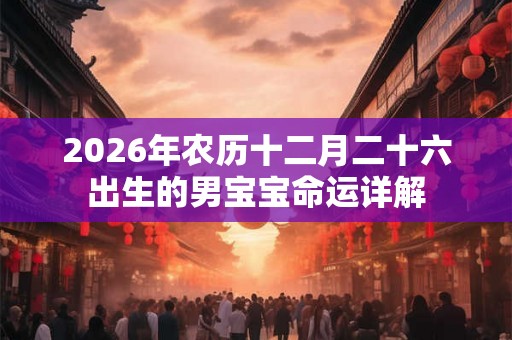 2026年农历十二月二十六出生的男宝宝命运详解