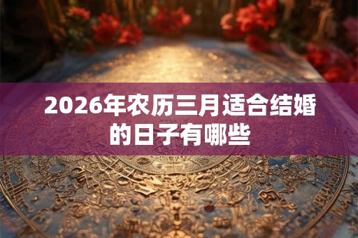 2026年农历三月适合结婚的日子有哪些