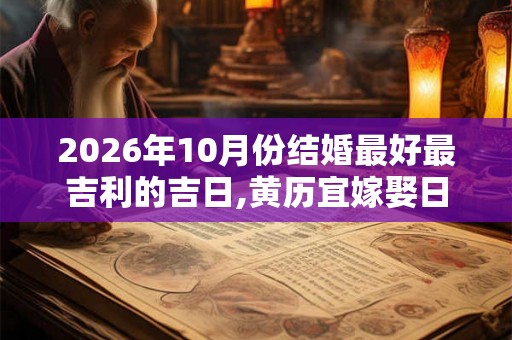 2026年10月份结婚最好最吉利的吉日,黄历宜嫁娶日子 2026年10月份结婚最好最吉利的吉日,黄历宜嫁娶日子