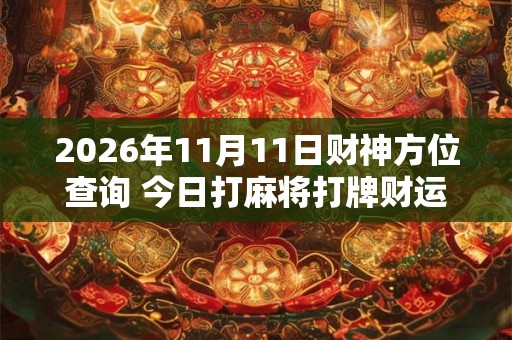 2026年11月11日财神方位查询 今日打麻将打牌财运方位