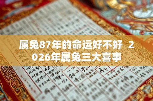 属兔87年的命运好不好  2026年属兔三大喜事