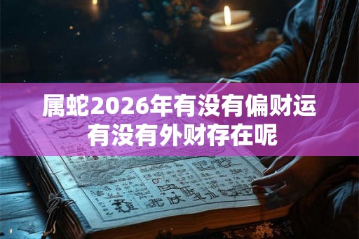 属蛇2026年有没有偏财运 有没有外财存在呢