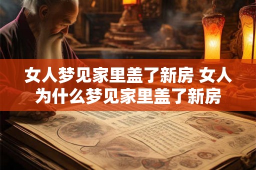 女人梦见家里盖了新房 女人为什么梦见家里盖了新房