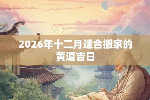 2026年十二月适合搬家的黄道吉日