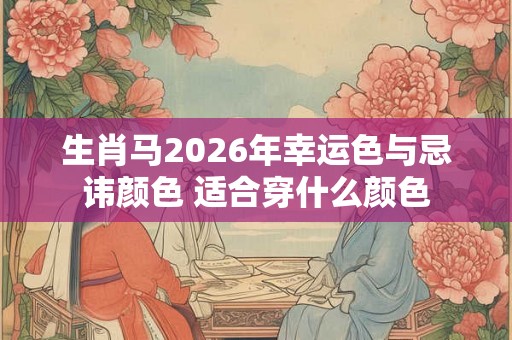 生肖马2026年幸运色与忌讳颜色 适合穿什么颜色