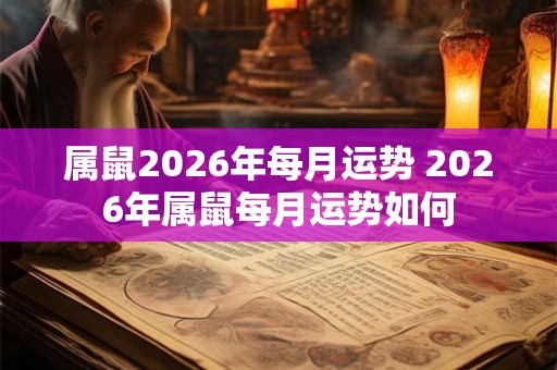 属鼠2026年每月运势 2026年属鼠每月运势如何