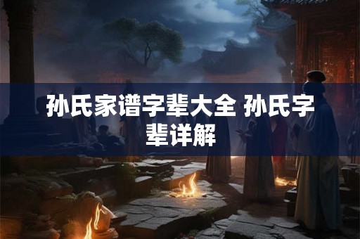 孙氏家谱字辈大全 孙氏字辈详解
