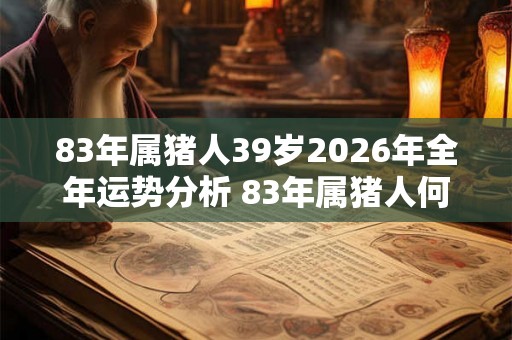 83年属猪人39岁2026年全年运势分析 83年属猪人何时行大运
