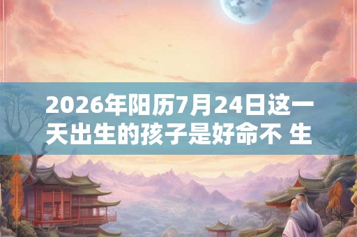 2026年阳历7月24日这一天出生的孩子是好命不 生平运势详解