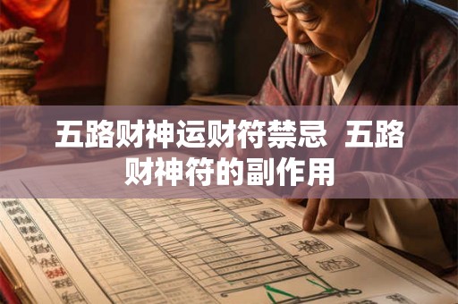 五路财神运财符禁忌  五路财神符的副作用