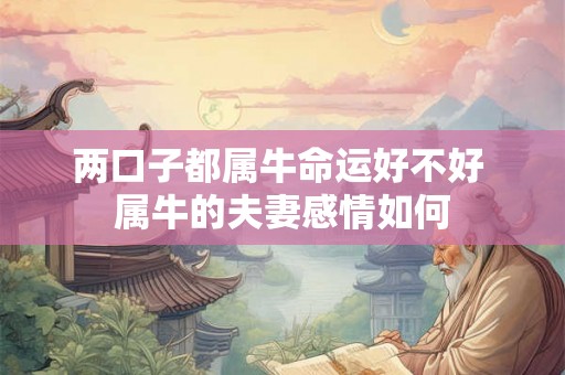 两口子都属牛命运好不好 属牛的夫妻感情如何