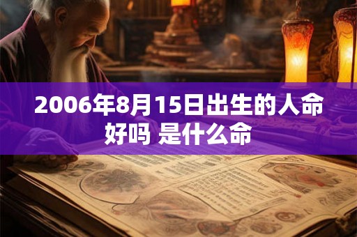 2006年8月15日出生的人命好吗 是什么命
