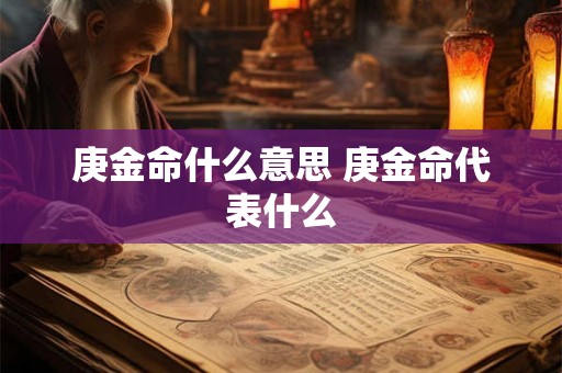 庚金命什么意思 庚金命代表什么