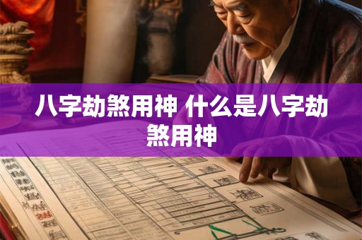 八字劫煞用神 什么是八字劫煞用神