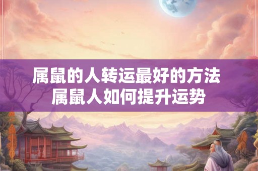 属鼠的人转运最好的方法 属鼠人如何提升运势