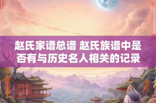 赵氏家谱总谱 赵氏族谱中是否有与历史名人相关的记录