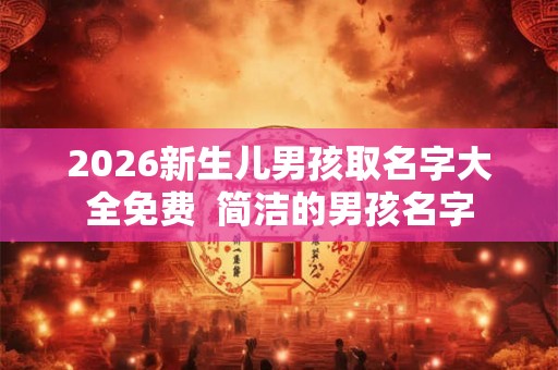 2026新生儿男孩取名字大全免费 简洁的男孩名字 2026新生儿男孩取名字大全免费 简洁的男孩名字