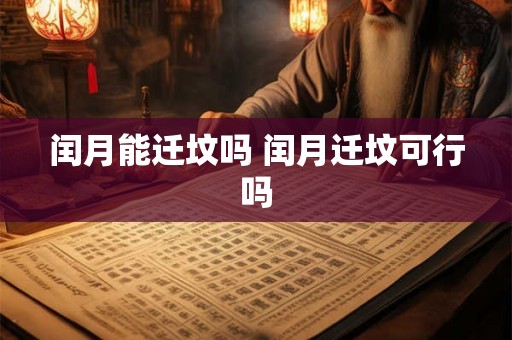 闰月能迁坟吗 闰月迁坟可行吗