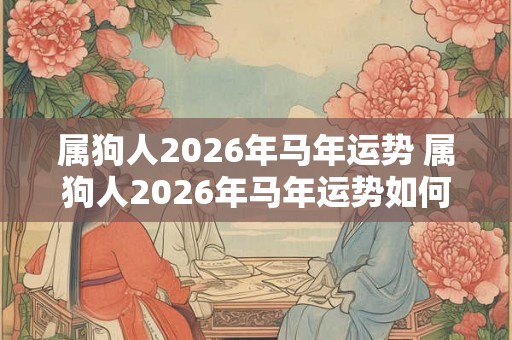 属狗人2026年马年运势 属狗人2026年马年运势如何