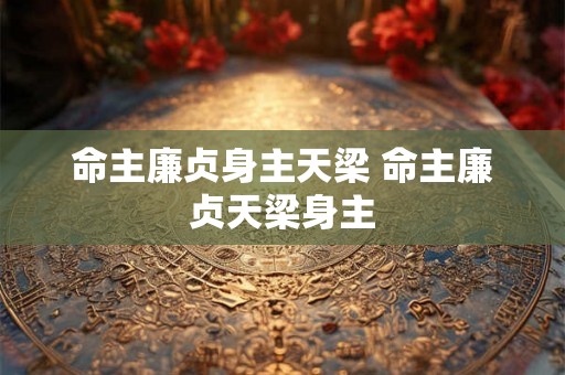 命主廉贞身主天梁 命主廉贞天梁身主