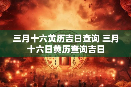 三月十六黄历吉日查询 三月十六日黄历查询吉日