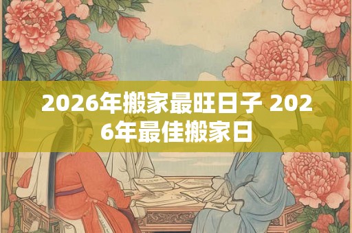 2026年搬家最旺日子 2026年最佳搬家日