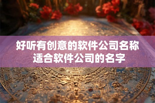 好听有创意的软件公司名称 适合软件公司的名字