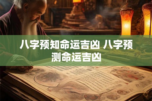 八字预知命运吉凶 八字预测命运吉凶
