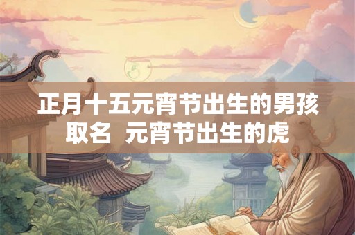 正月十五元宵节出生的男孩取名 元宵节出生的虎 正月十五元宵节出生的男孩取名 元宵节出生的虎