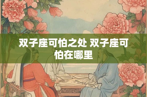 双子座可怕之处 双子座可怕在哪里 双子座可怕之处 双子座可怕在哪里