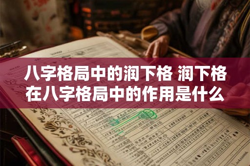 八字格局中的润下格 润下格在八字格局中的作用是什么