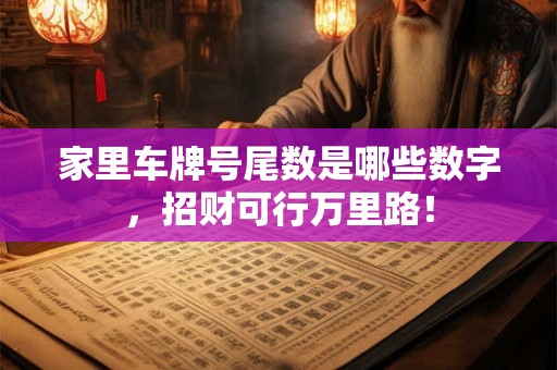 家里车牌号尾数是哪些数字,招财可行万里路! 家里车牌号尾数是哪些数字,招财可行万里路!