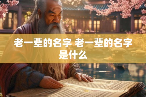 老一辈的名字 老一辈的名字是什么