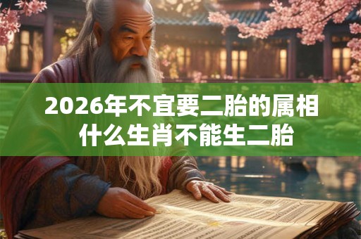 2026年不宜要二胎的属相  什么生肖不能生二胎
