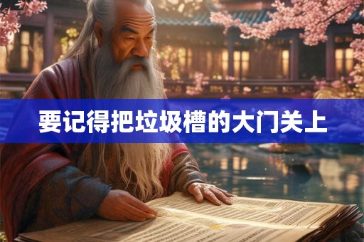 要记得把垃圾槽的大门关上