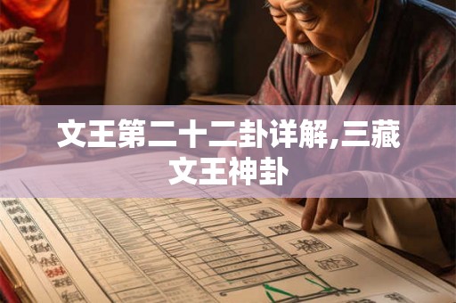 文王第二十二卦详解,三藏文王神卦
