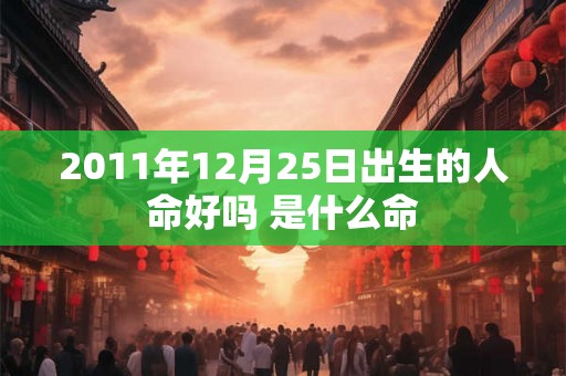 2011年12月25日出生的人命好吗 是什么命