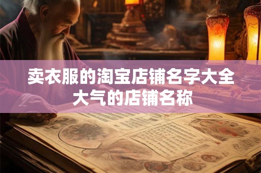 卖衣服的淘宝店铺名字大全 大气的店铺名称
