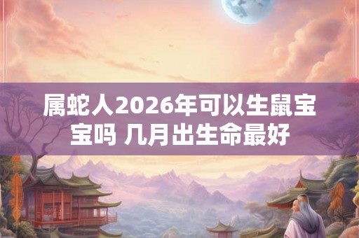 属蛇人2026年可以生鼠宝宝吗 几月出生命最好