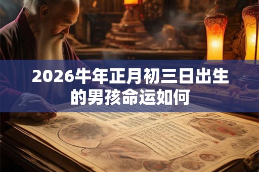 2026牛年正月初三日出生的男孩命运如何