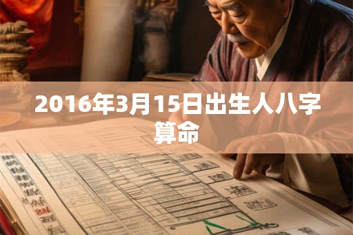 2016年3月15日出生人八字算命