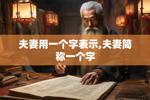夫妻用一个字表示,夫妻简称一个字