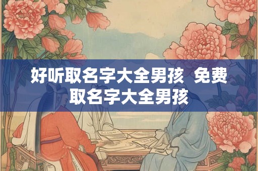 好听取名字大全男孩  免费取名字大全男孩